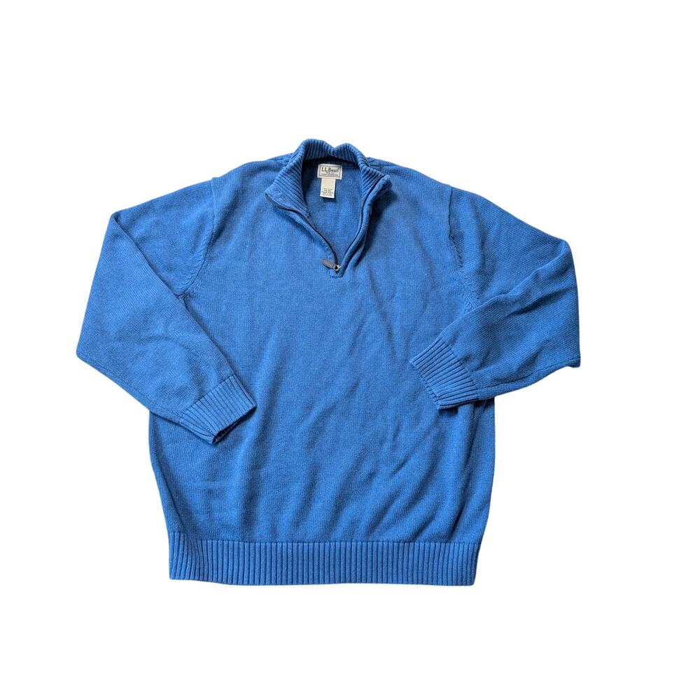 L.L. BEAN blend 1/4 zip sweater; SO SOFT!! Blue; Size XXL; 100% Cotton